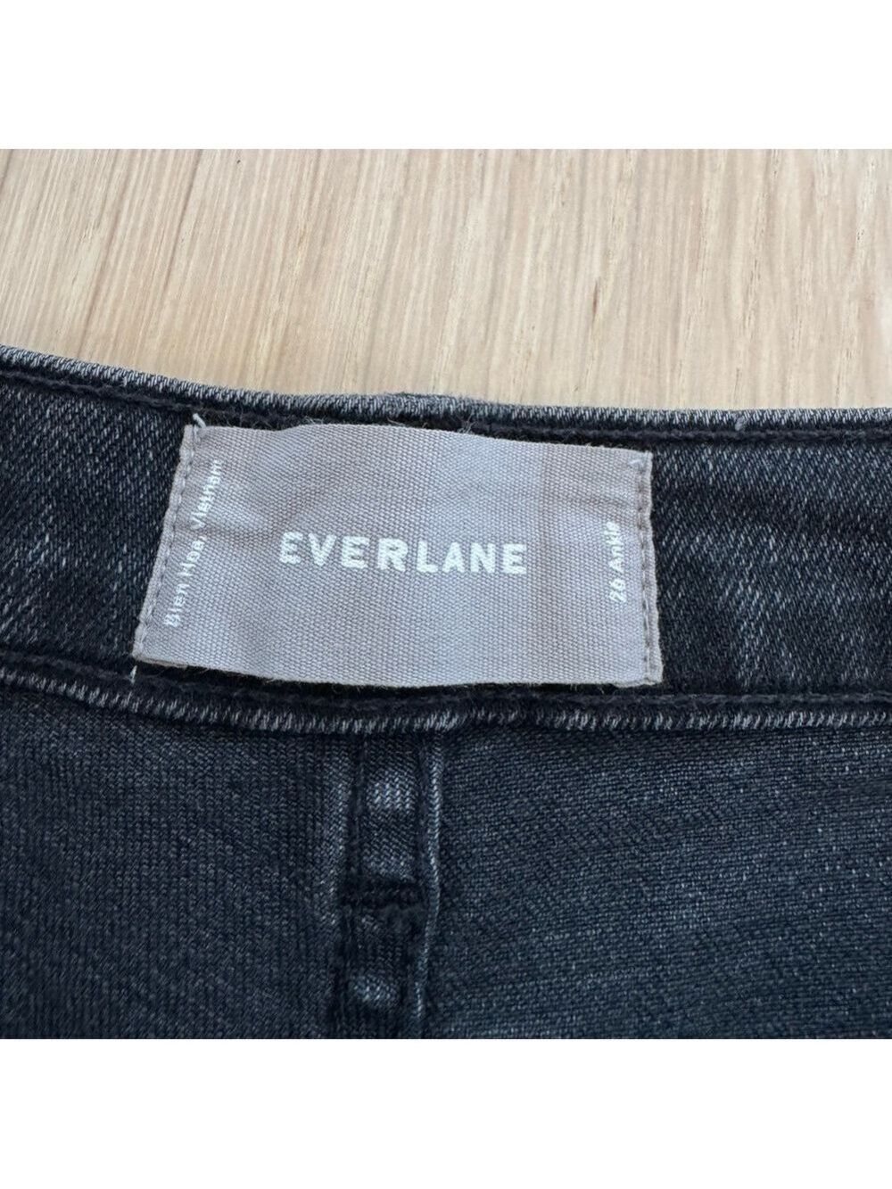 Everlane High Rise Straight Jeans Faded Black Size 26 Ankle - Picture 3 of 6